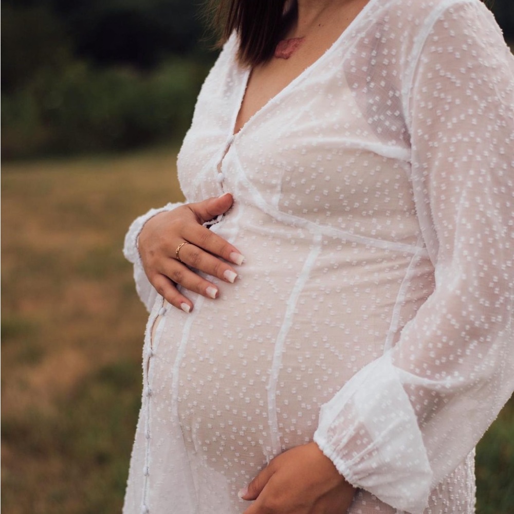 Maxi length sheet white dress